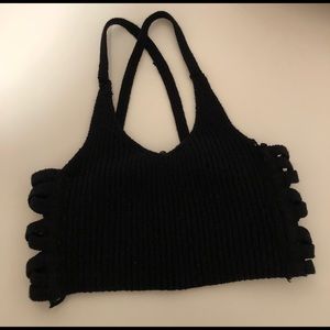 Knit black crop top
